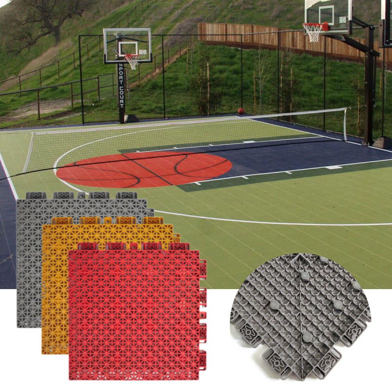 Modular PP Interlocking Sport Floor Tiles Outdoor Tennis Pickleball