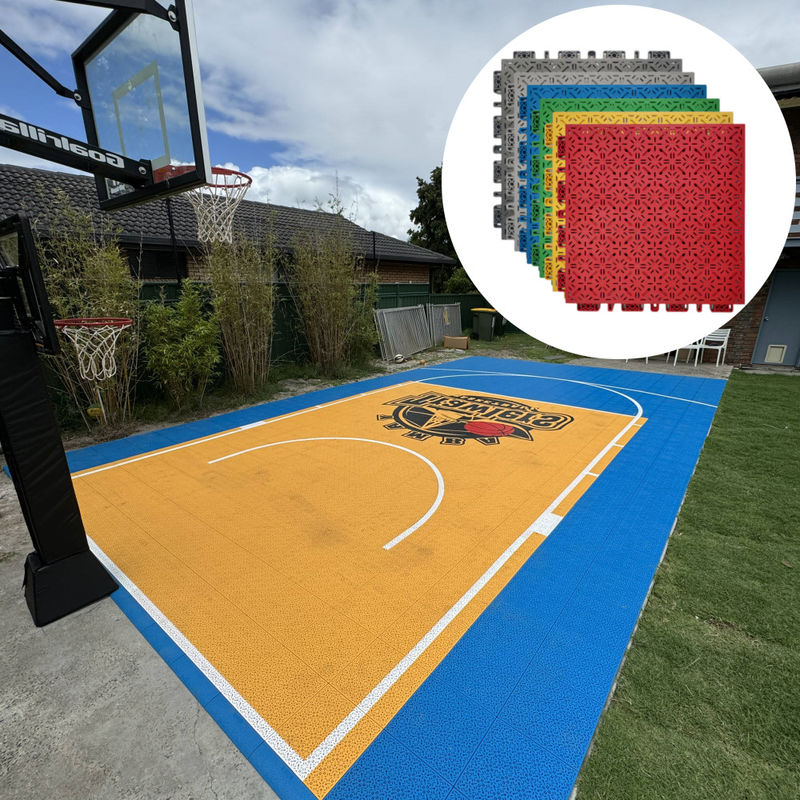 Interlocking Pvc Vinyl Pp Pickleball Half Court Floor Tiles Outdoor