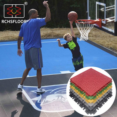 595g/Pc Outdoor Sport Court Tiles Polypropylene Floor Tiles 340mm*340mm*18mm