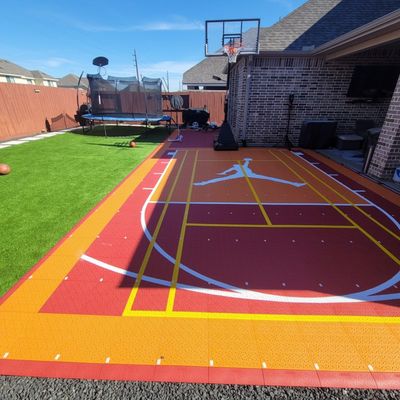 Modular Tennis Pickleball Badminton Sports Interlocking Tiles Mat Basketball Court
