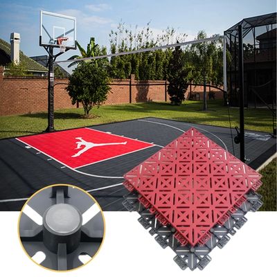 Custom Color PP Outdoor Sports Tiles Easy Install Skin Textured Surface